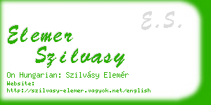 elemer szilvasy business card