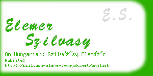 elemer szilvasy business card